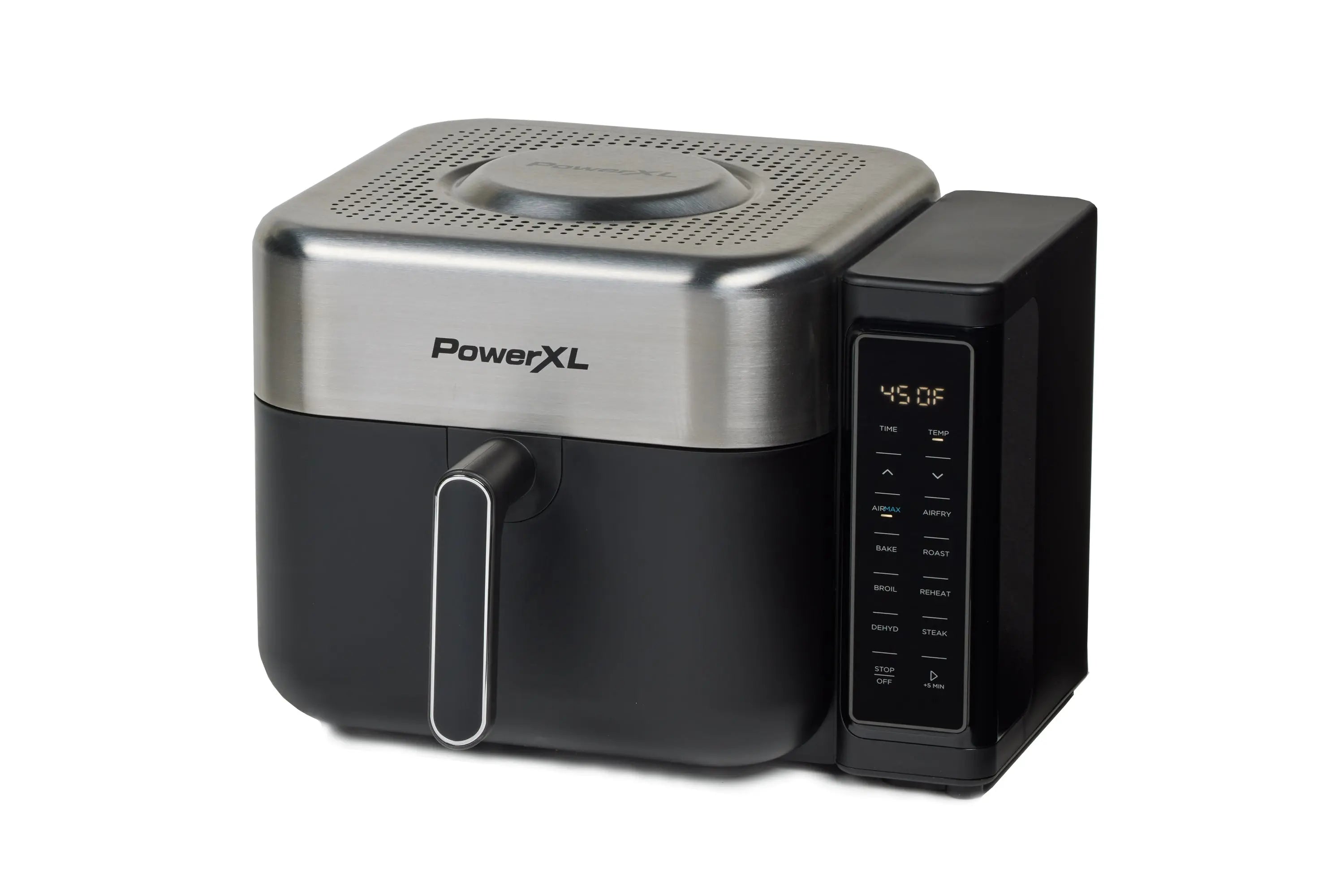 PowerXL air fryer on a white background