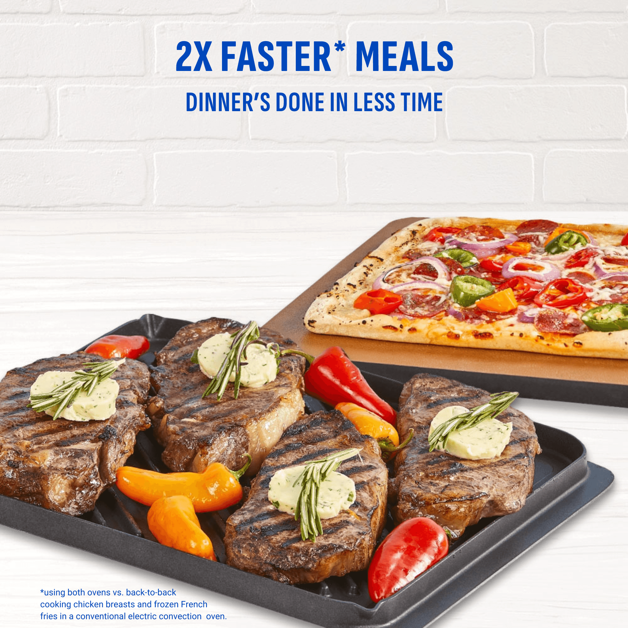 family-size capacity allows to cook whole pizza