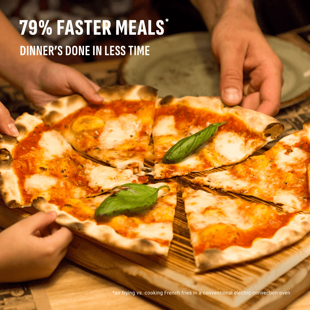 Pizza cooked faster for everyone to share