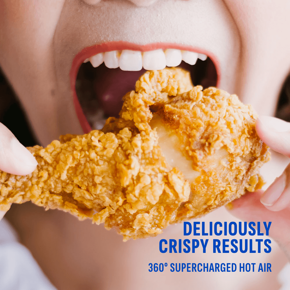 Eating crispy,delicious chicken