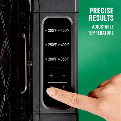 Adjustable temperature up to 450 degrees F