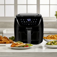 various dishes cooked with the Vortex Pro Air Fryer
