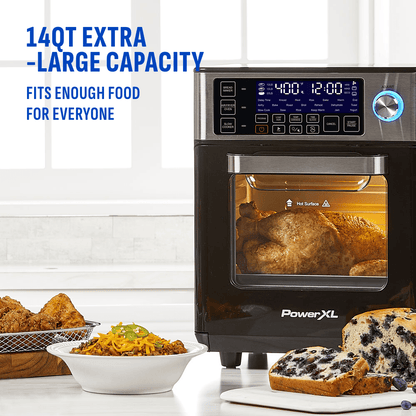 14 qt large capacity cooks enough food- whole chicken