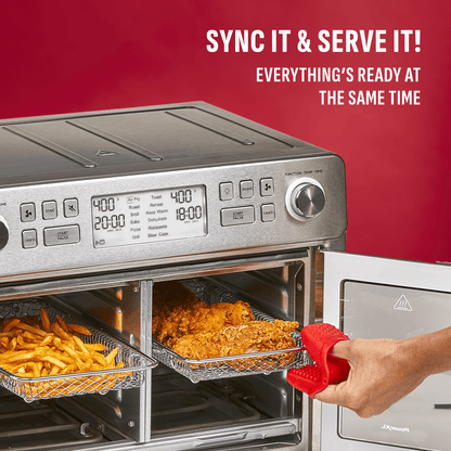 sync it and serve- fries and chicken