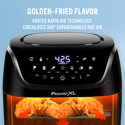 air circulating to cook food to golden perfection