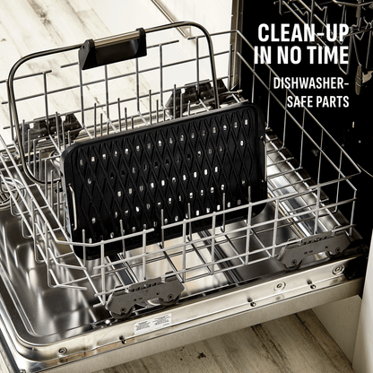 grill and lid loaded into dishwasher